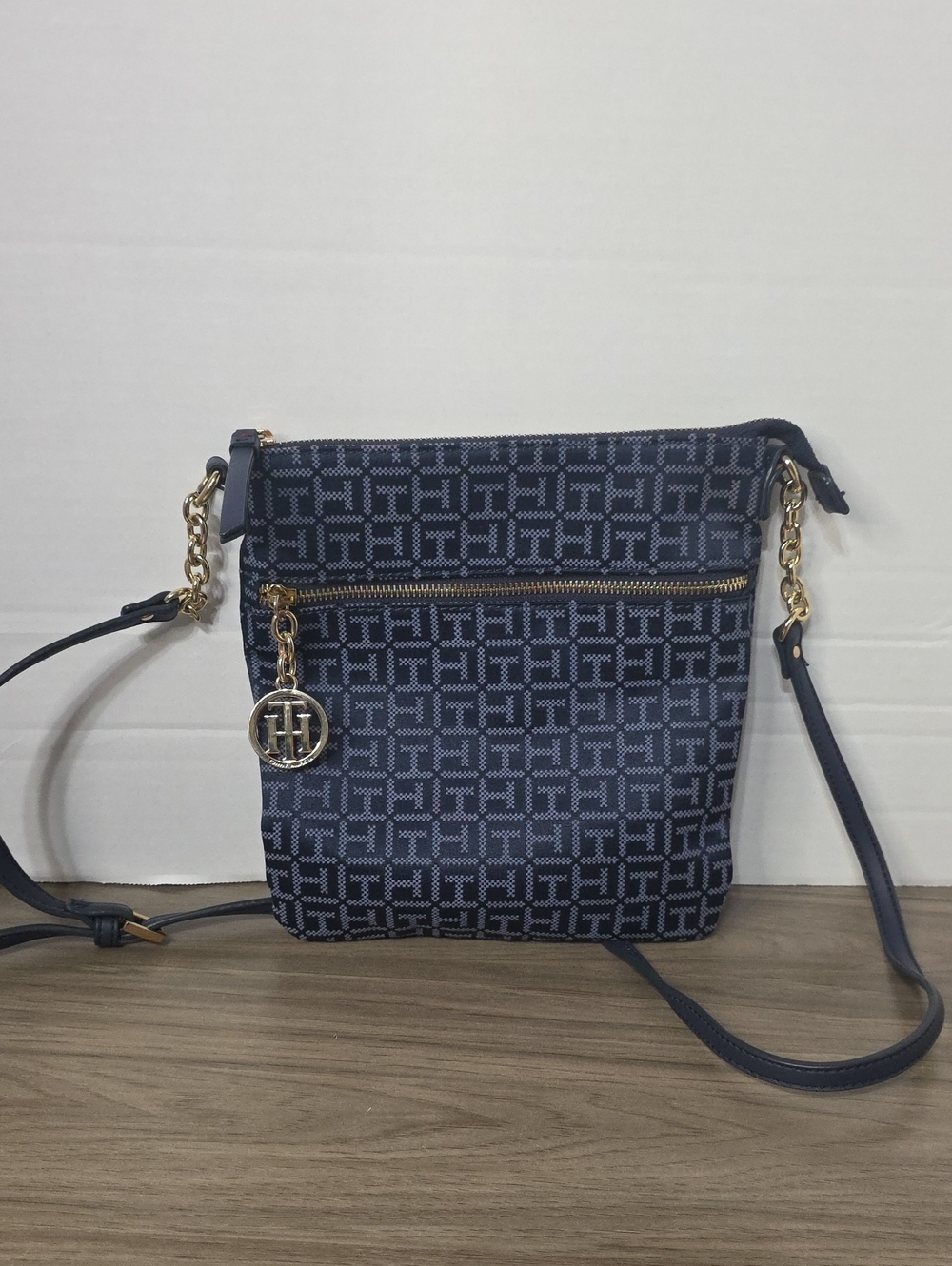 Tommy Hilfiger Navy Monogram Crossbody Bag
